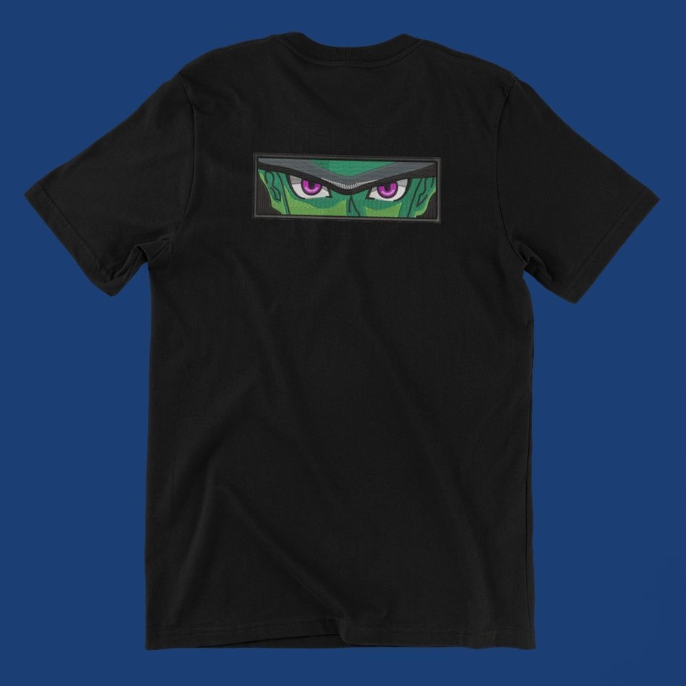 New- White&black Embroidered anime box T-shirt